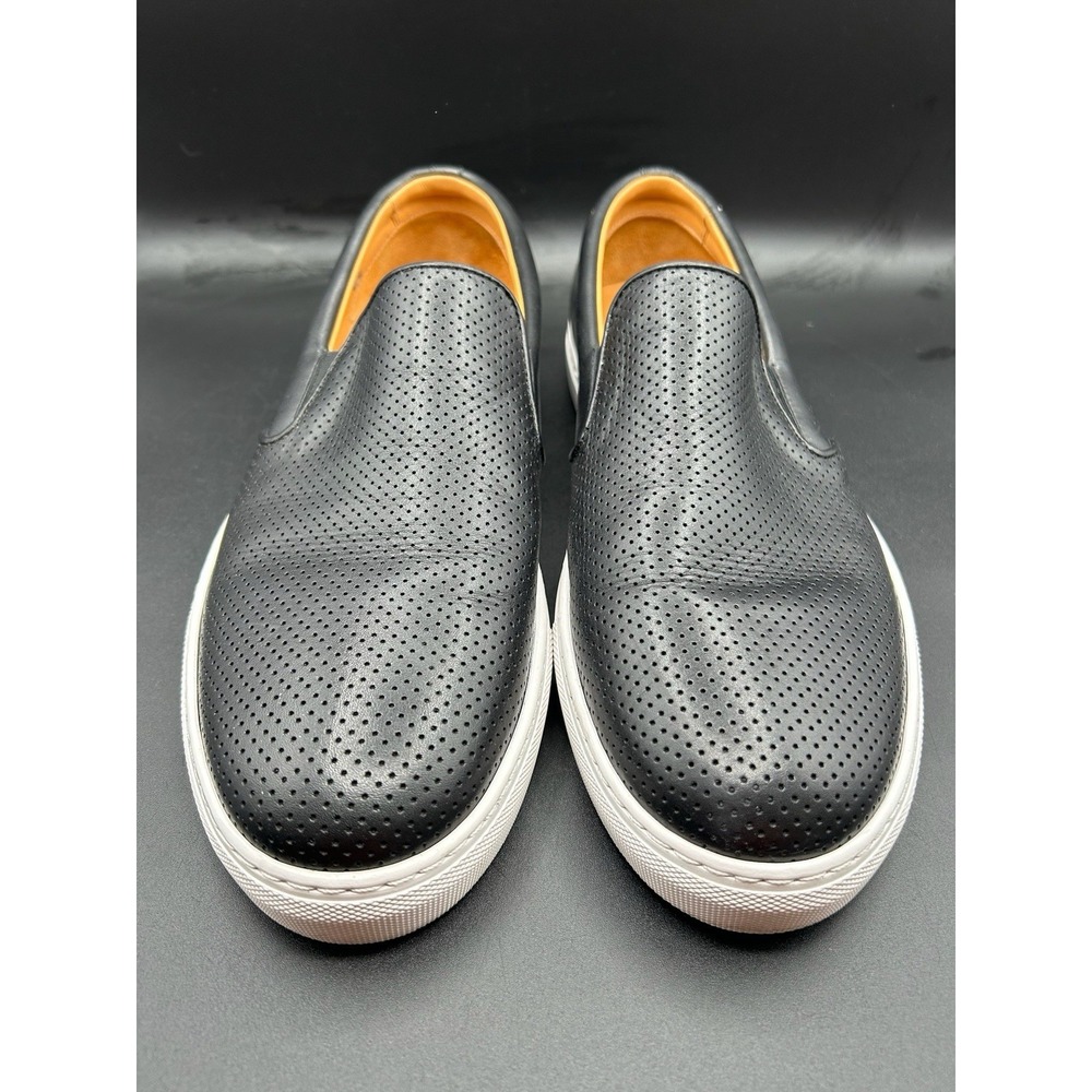 Magnanni Costa Summer Perforated Leather Slip-On Sneakers Black Size 12